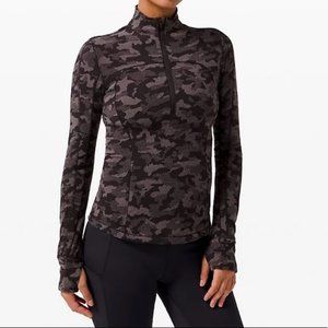Lululemon “Run Briskly” 1/2 Zip Top - Camo